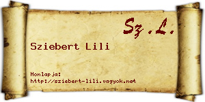 Sziebert Lili névjegykártya