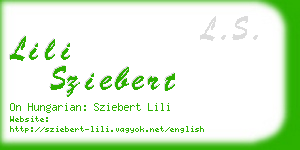 lili sziebert business card